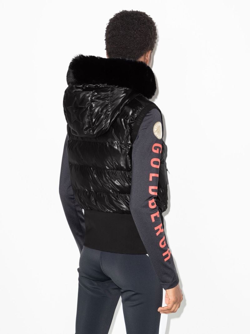 Black Shine Faux Fur Ski Gilet