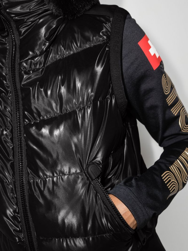 Black Shine Faux Fur Ski Gilet