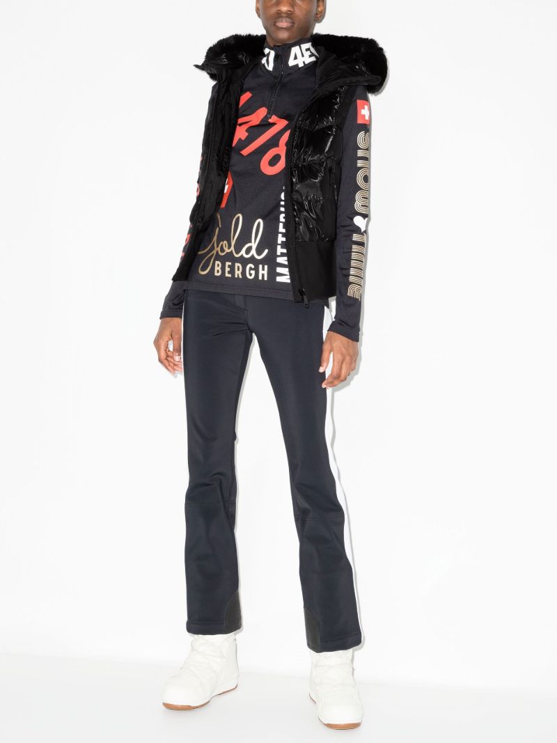 Black Shine Faux Fur Ski Gilet