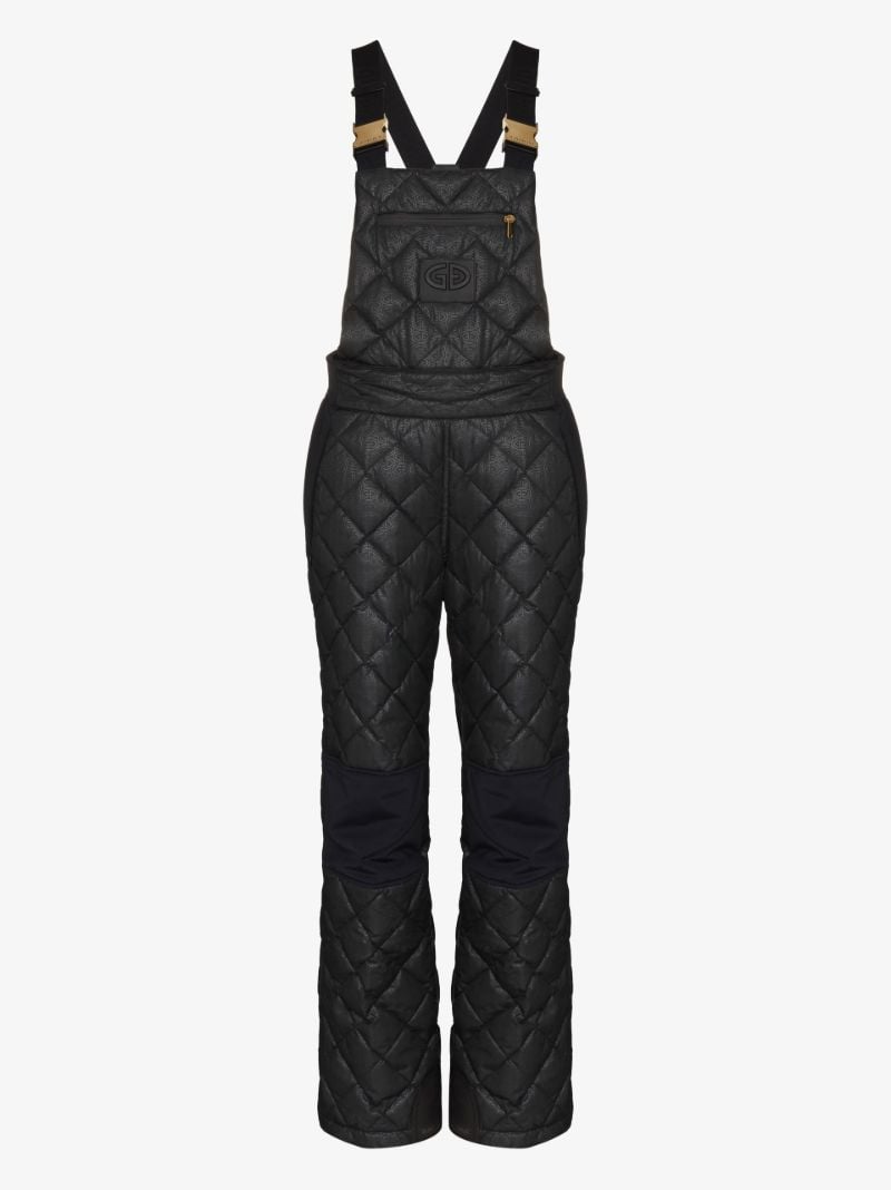 Black Kaya Quilted Ski Salopettes