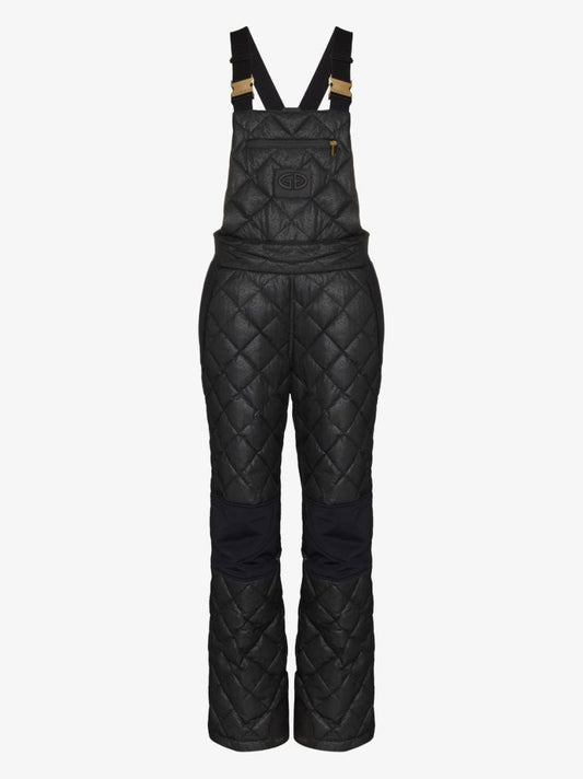 Black Kaya Quilted Ski Salopettes