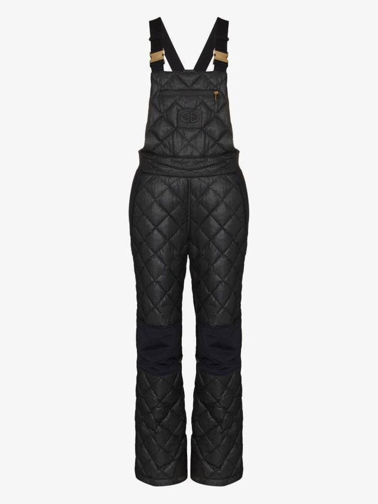 Black Kaya Quilted Ski Salopettes