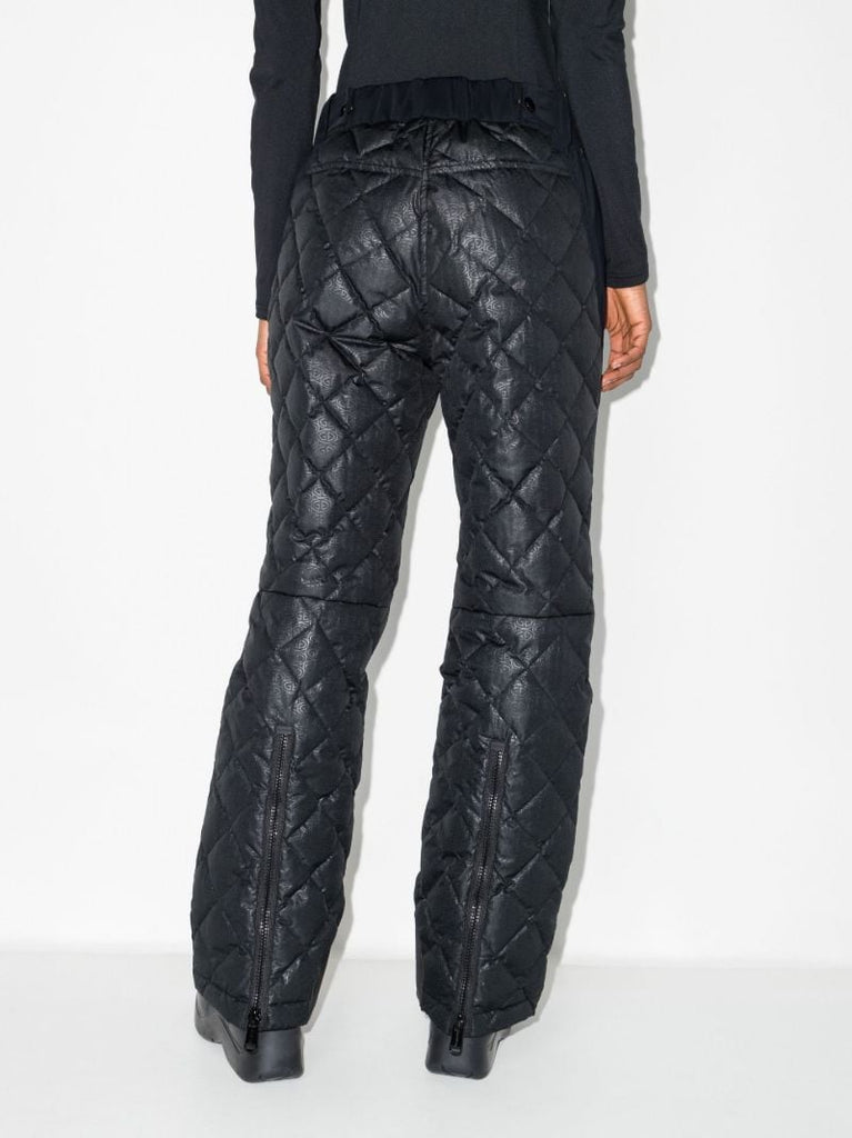 Black Kaya Quilted Ski Salopettes