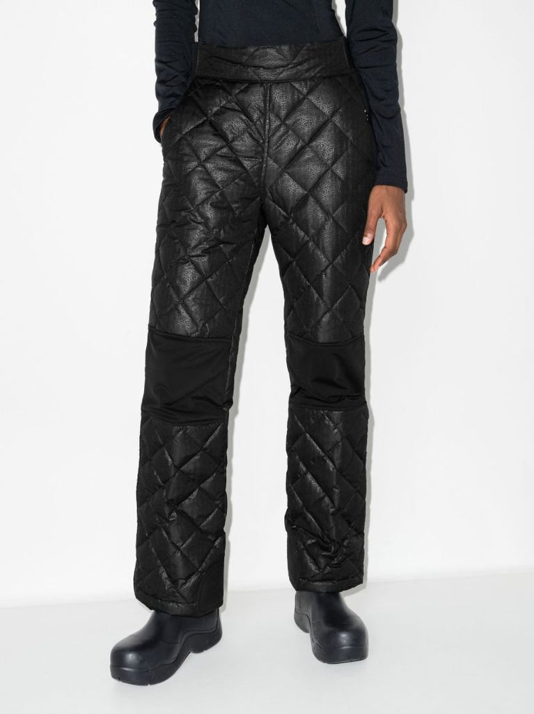 Black Kaya Quilted Ski Salopettes