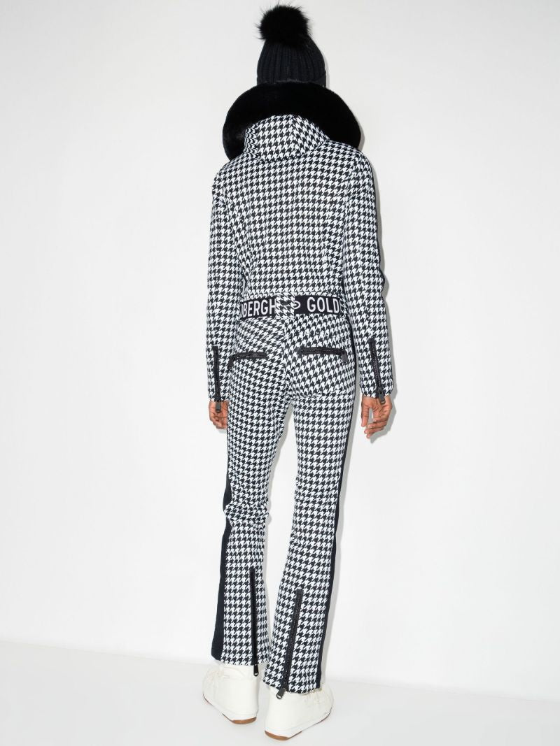 Black France Houndstooth Ski Suit