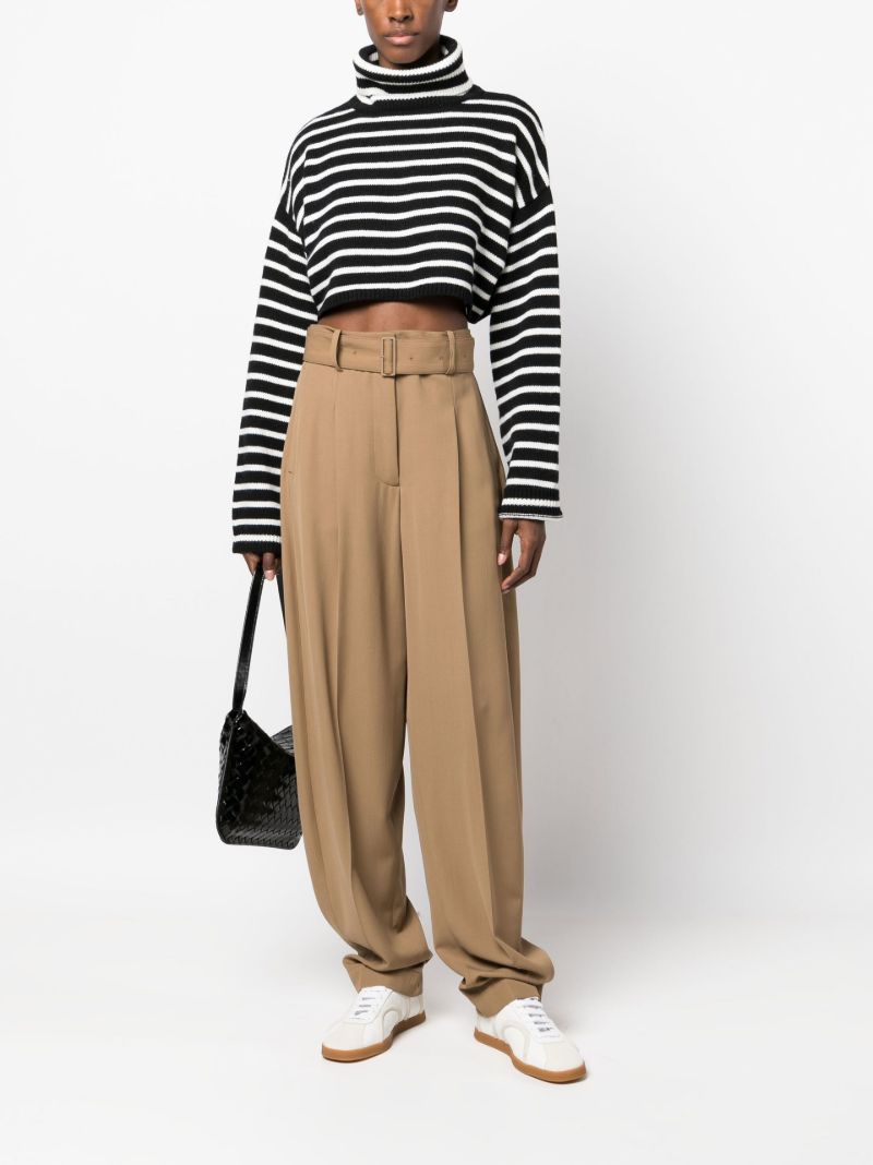 Black Athina Cropped Striped Sweater