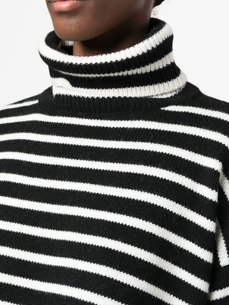 Black Athina Cropped Striped Sweater