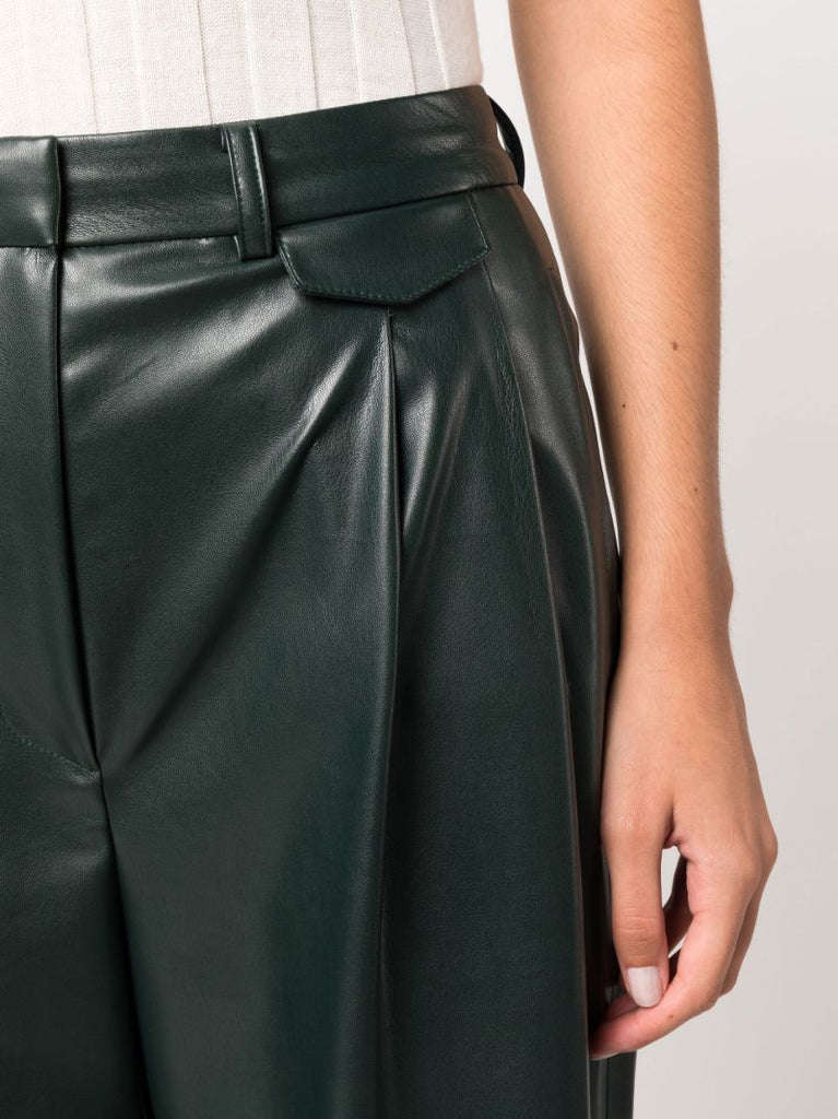 Green Pernille Faux-leather Trousers