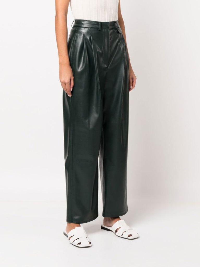 Green Pernille Faux-leather Trousers