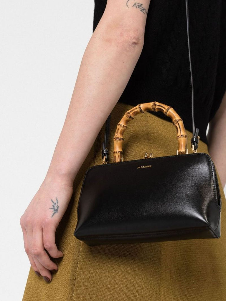 Black Goji Mini Leather Tote Bag