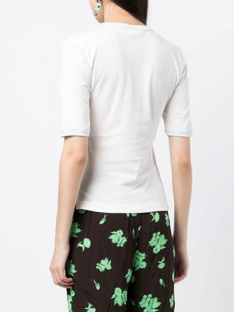White Logo Print Organic Cotton T-shirt