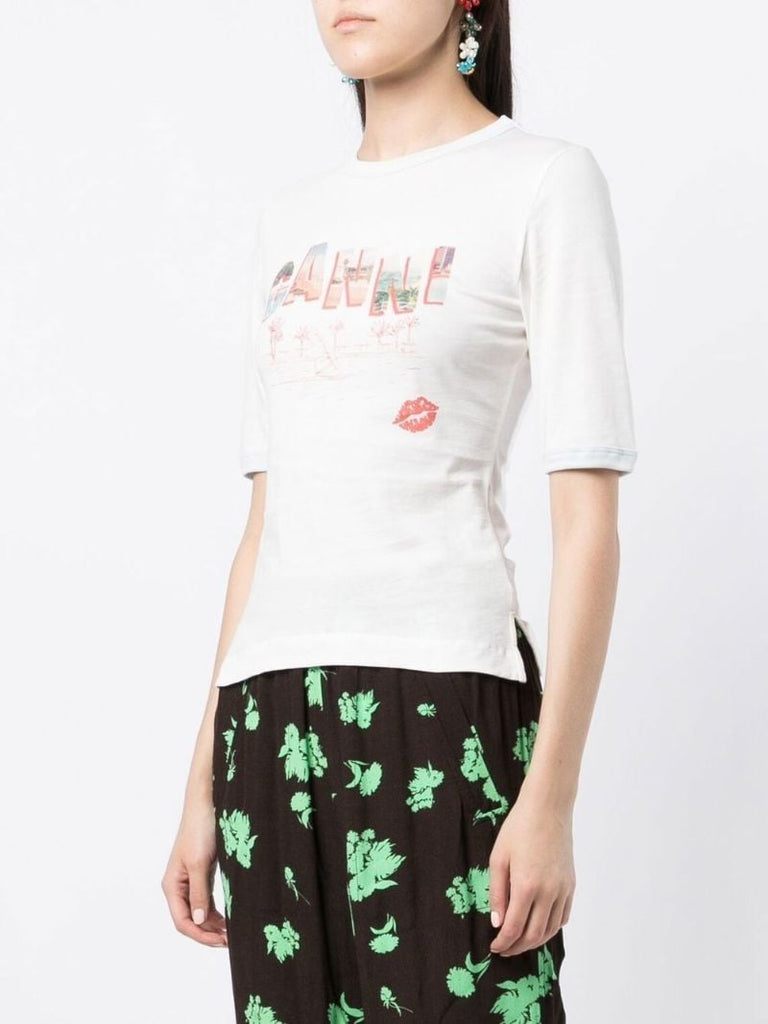 White Logo Print Organic Cotton T-shirt