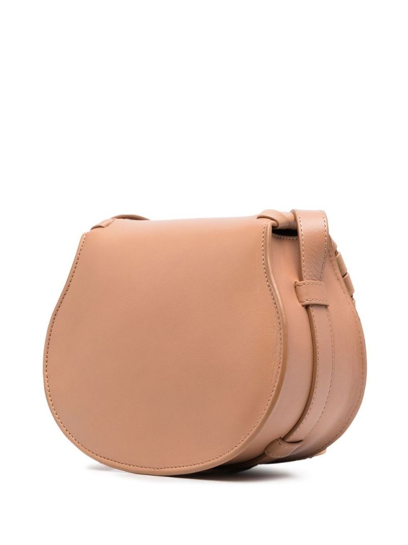 Brown Marcie Whipstitch Small Leather Cross Body Bag