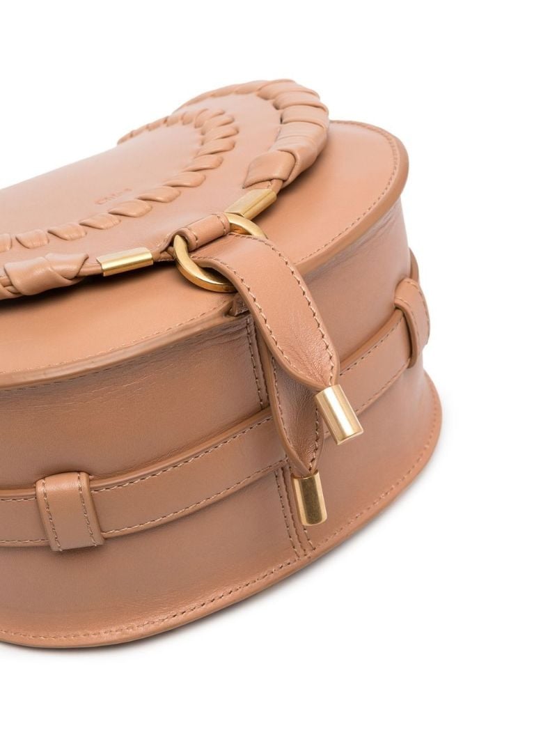 Brown Marcie Whipstitch Small Leather Cross Body Bag
