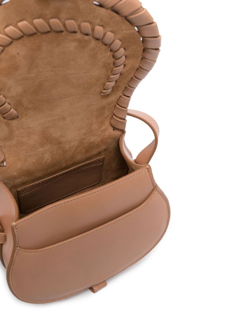Brown Marcie Whipstitch Small Leather Cross Body Bag