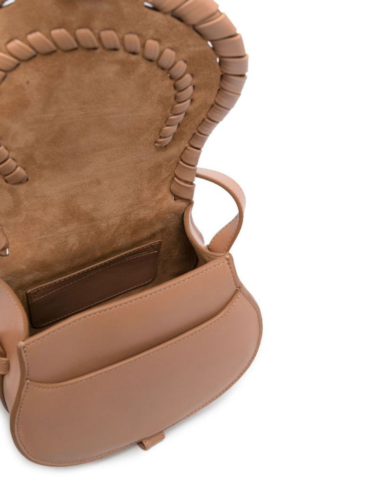Brown Marcie Whipstitch Small Leather Cross Body Bag