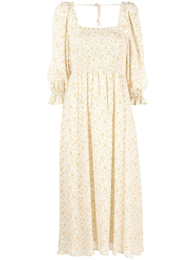 Neutral Fable Floral Print Dress