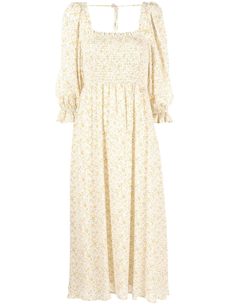 Neutral Fable Floral Print Dress