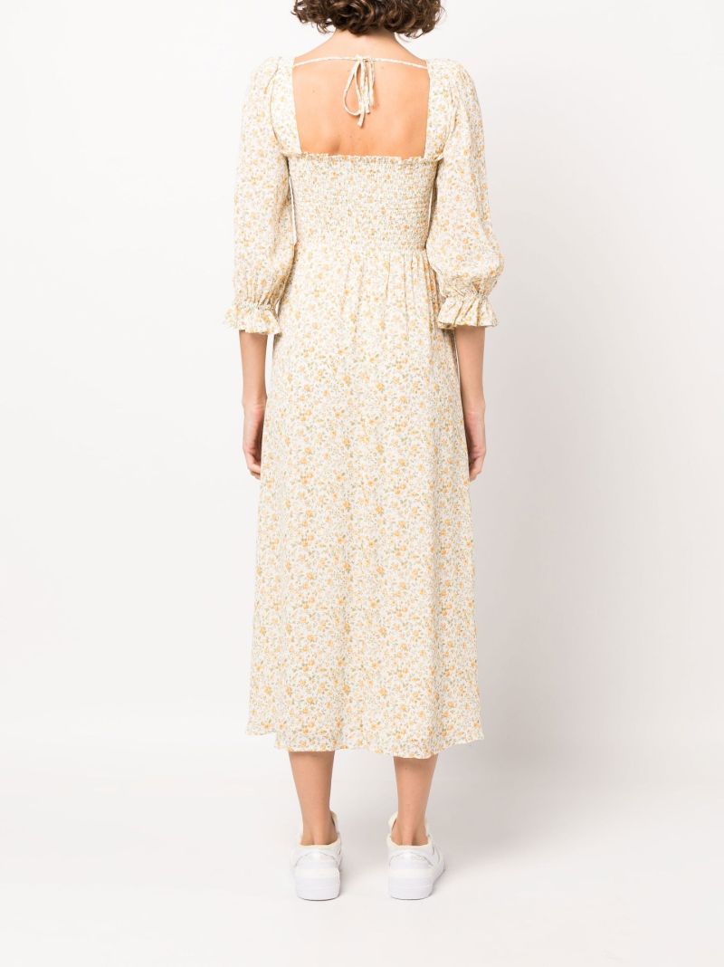 Neutral Fable Floral Print Dress