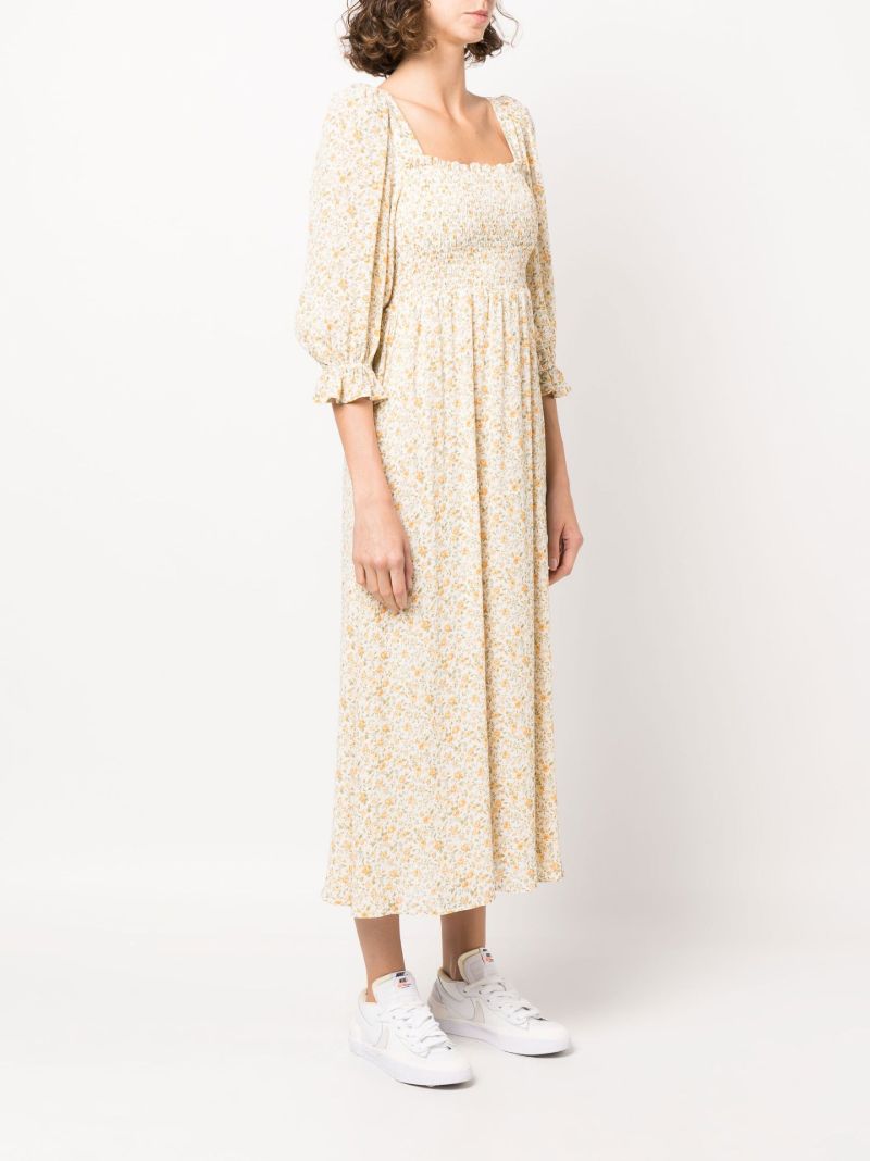 Neutral Fable Floral Print Dress