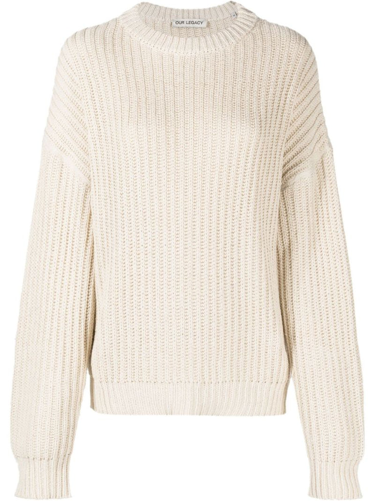 White Sonar Crew Neck Sweater