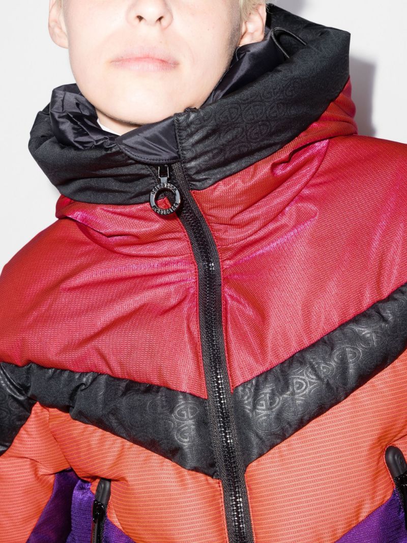 Purple Ziggy Colourblock Quilted Ski Jacket