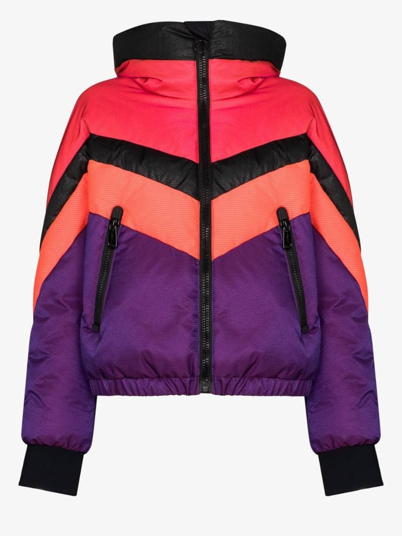 Purple Ziggy Colourblock Quilted Ski Jacket