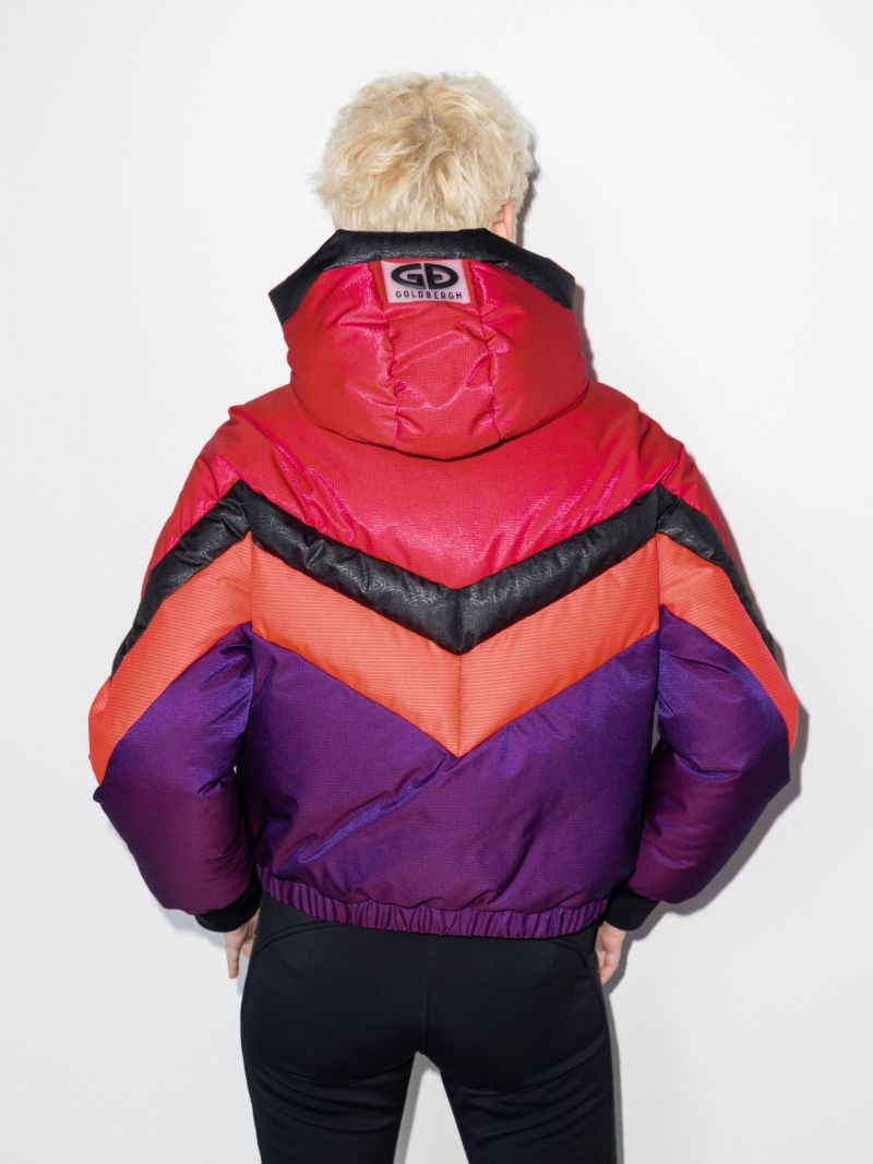 Purple Ziggy Colourblock Quilted Ski Jacket