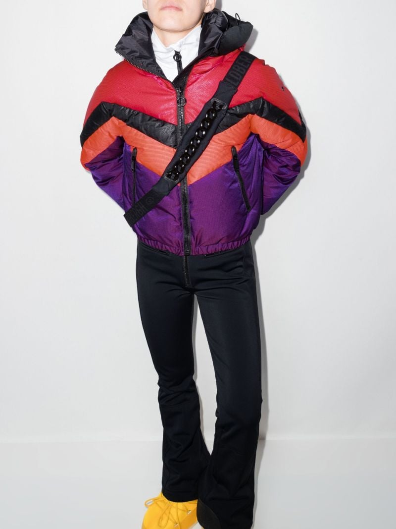 Purple Ziggy Colourblock Quilted Ski Jacket
