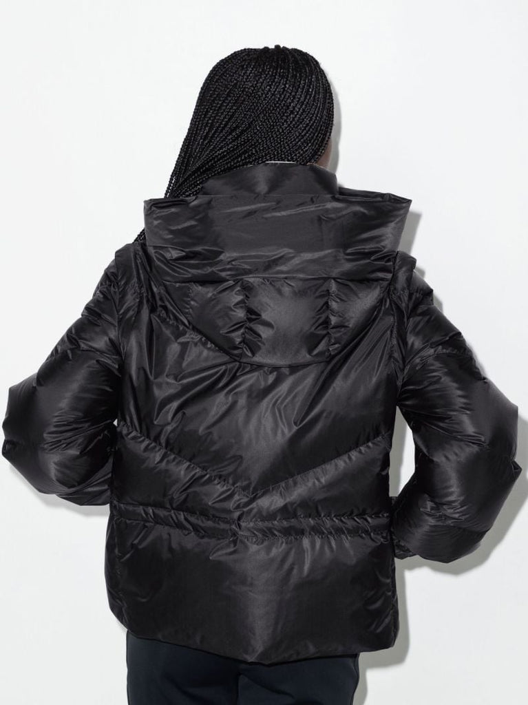 Black Josie Quilted Padded Ski Jacket