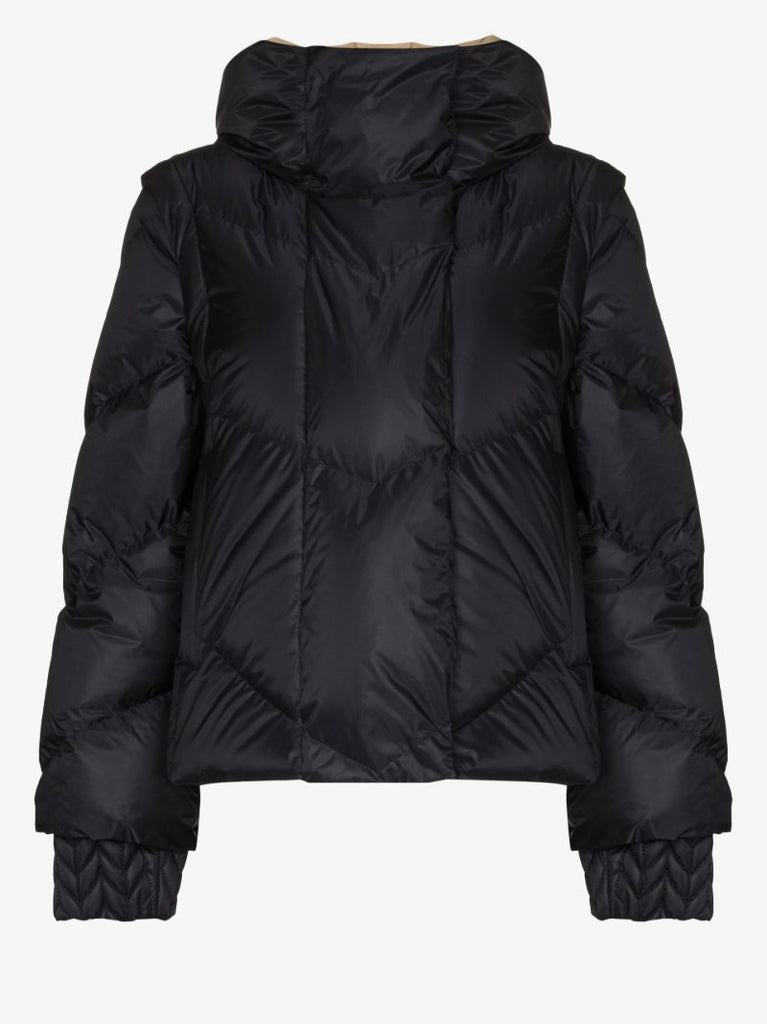 Black Josie Quilted Padded Ski Jacket