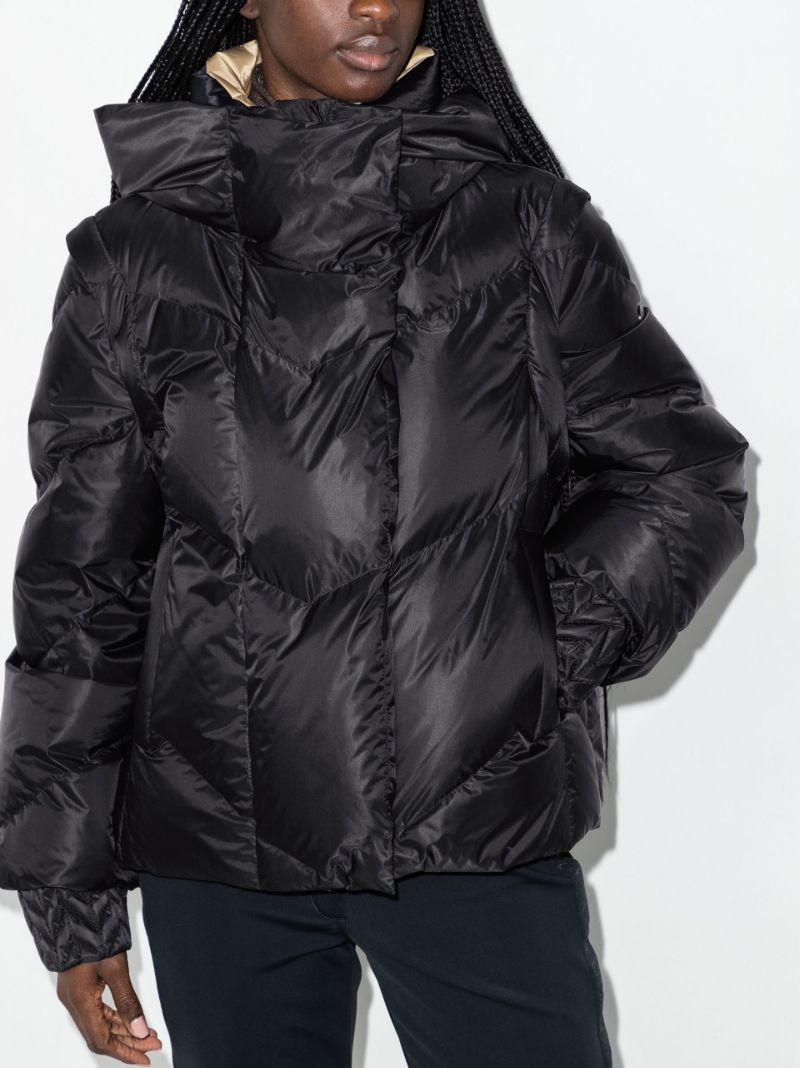 Black Josie Quilted Padded Ski Jacket