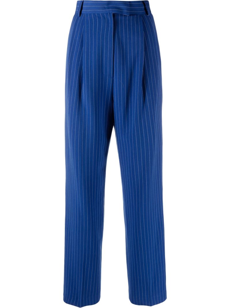 Blue Bea Pinstripe Straight-leg Trousers