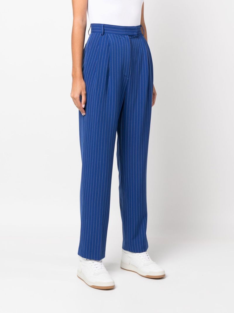 Blue Bea Pinstripe Straight-leg Trousers