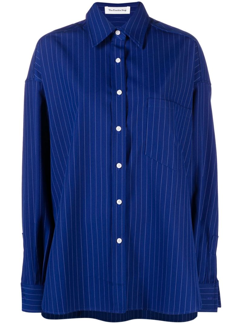 Blue Georgia Oversized Pinstripe Shirt