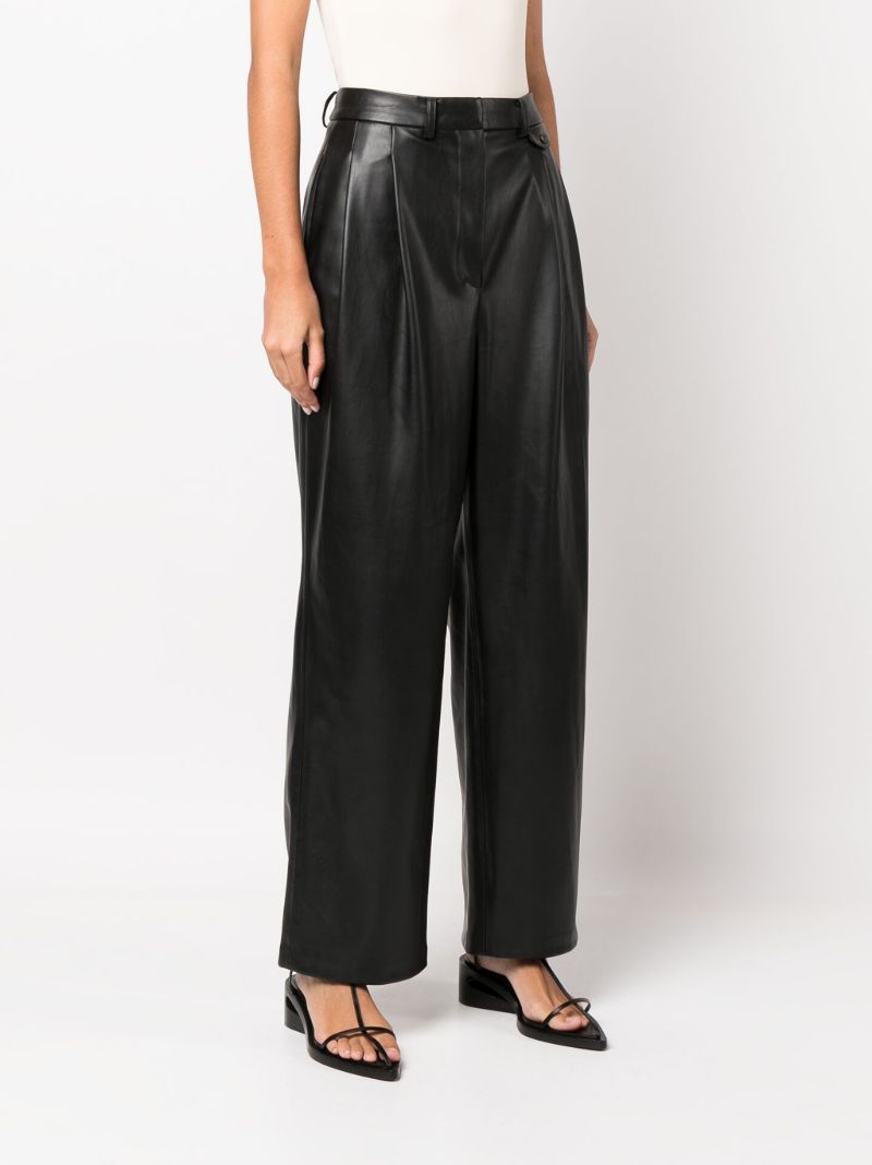 Black Pernille Faux-leather Trousers