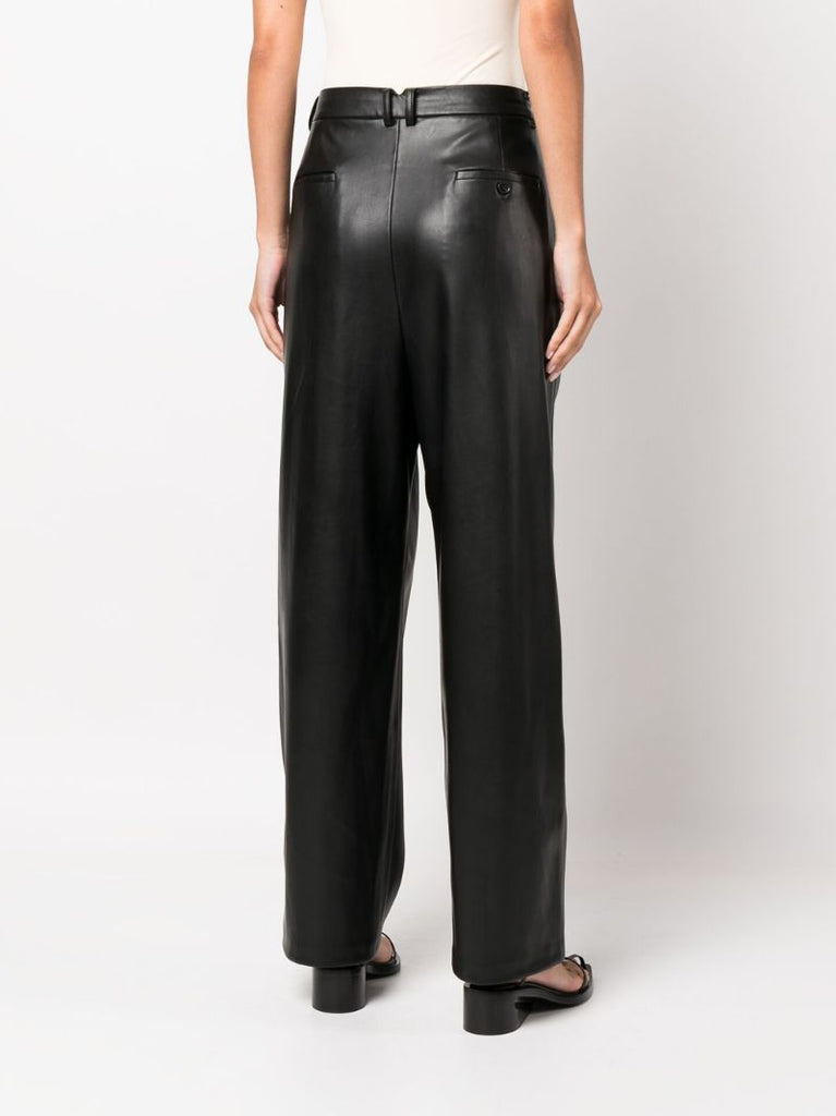 Black Pernille Faux-leather Trousers