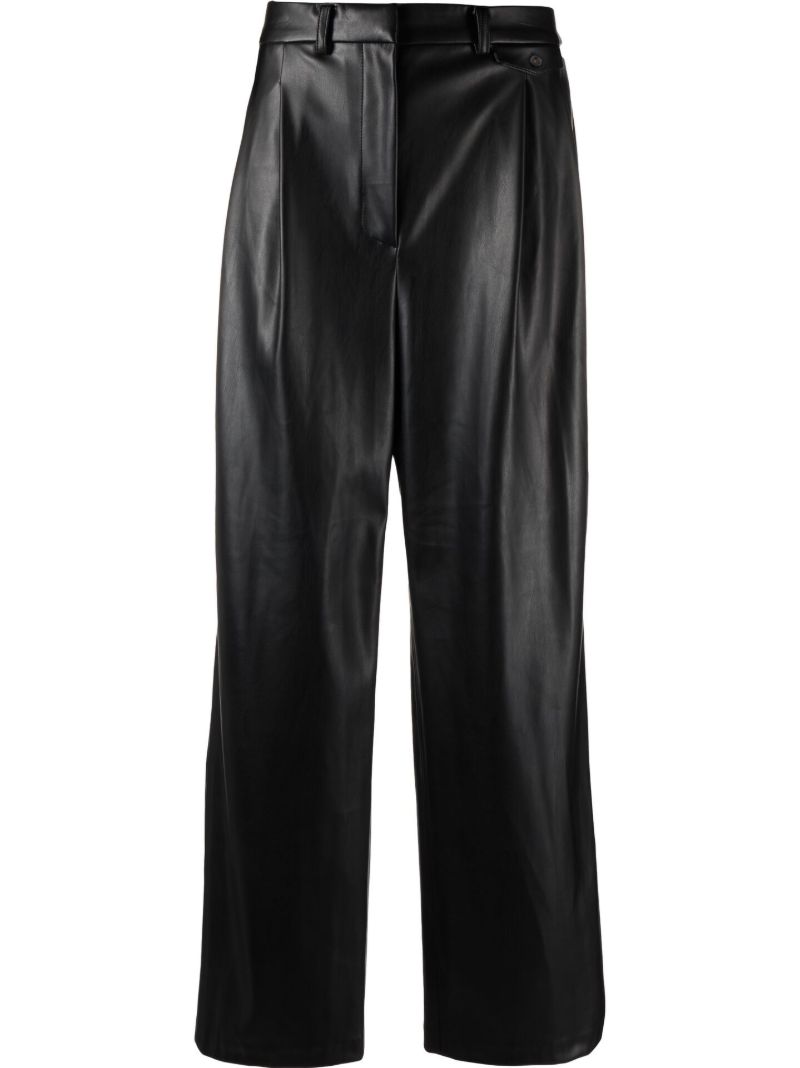 Black Pernille Faux-leather Trousers