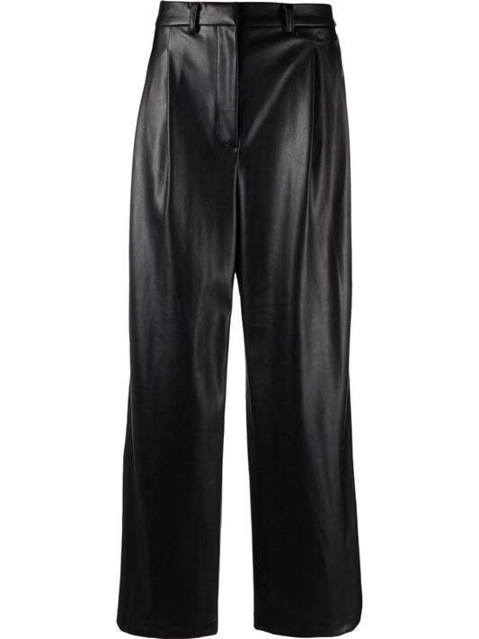 Black Pernille Faux-leather Trousers