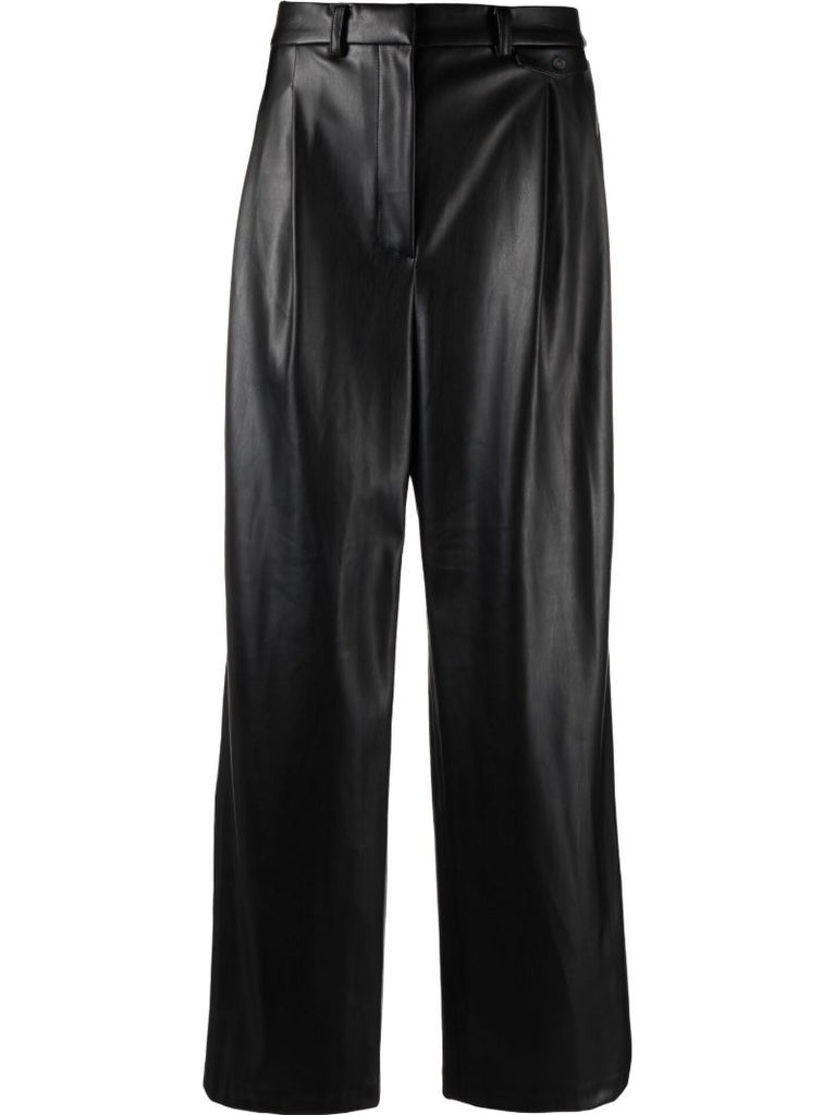 Black Pernille Faux-leather Trousers