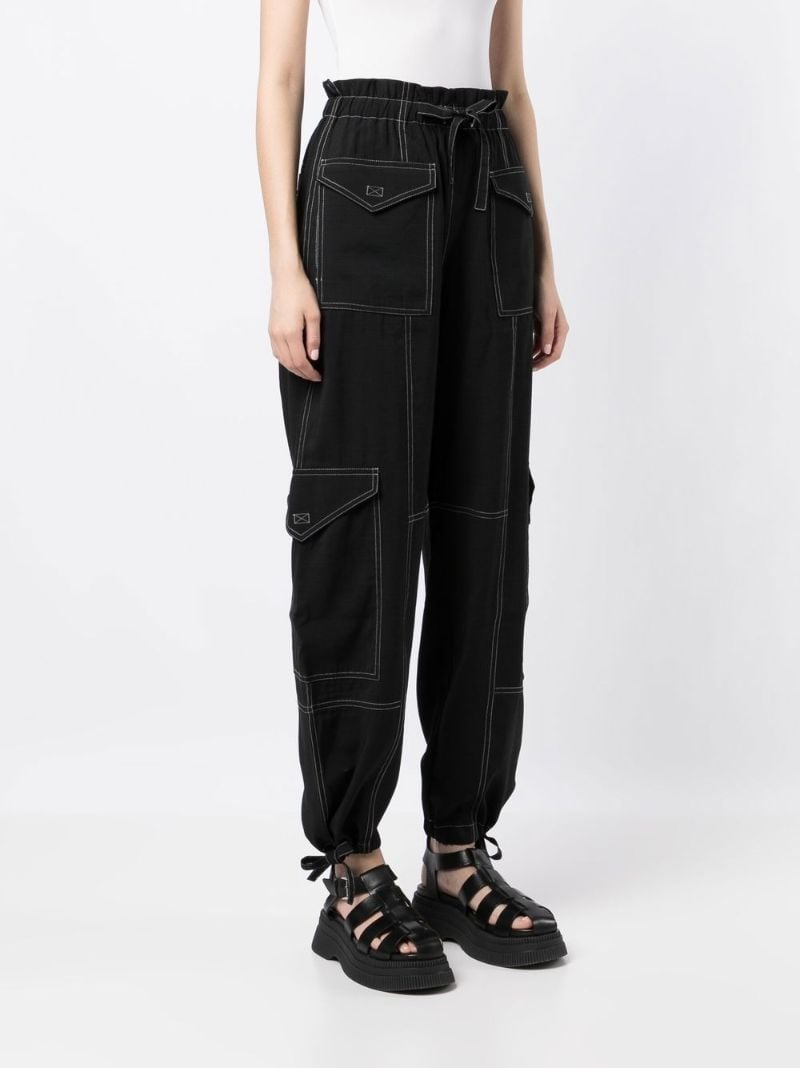 Black Paperbag Waist Cargo Trousers