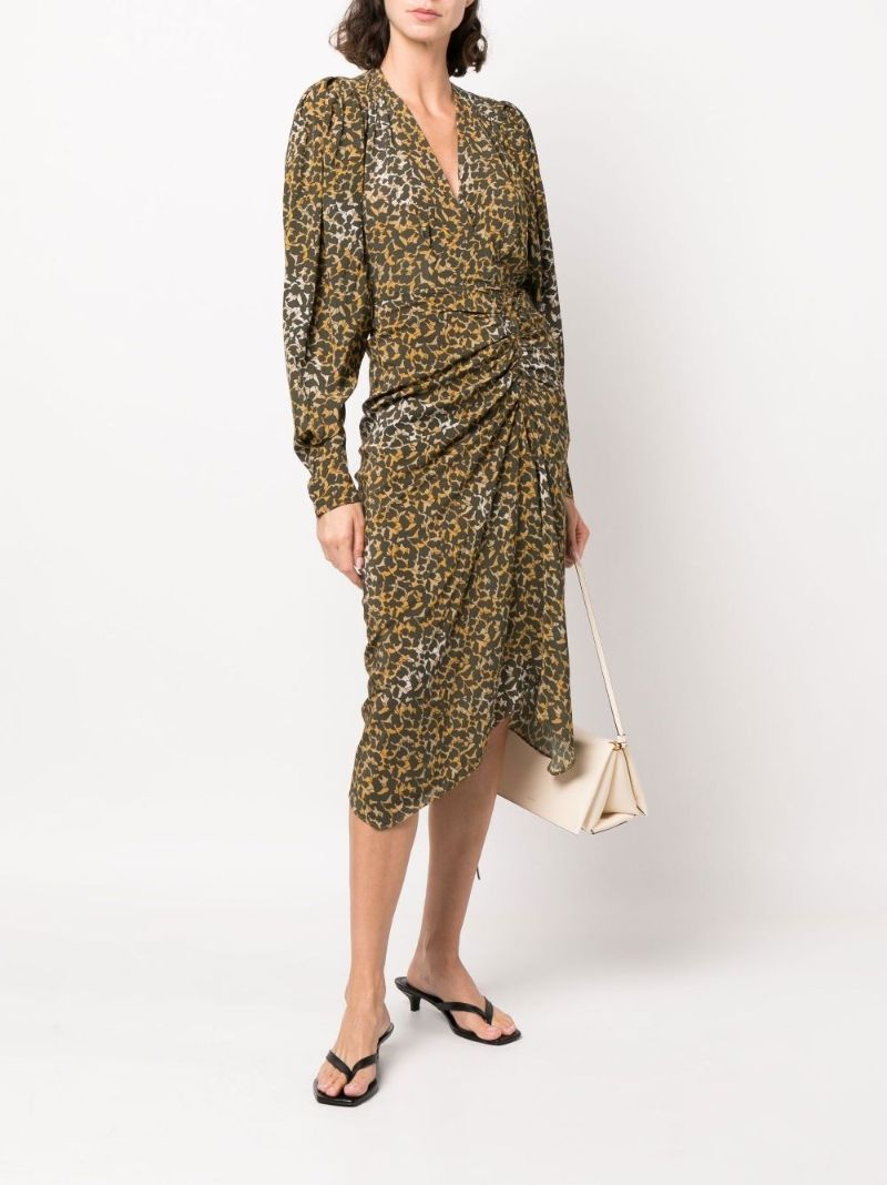 Orange Azaria Printed Midi Skirt