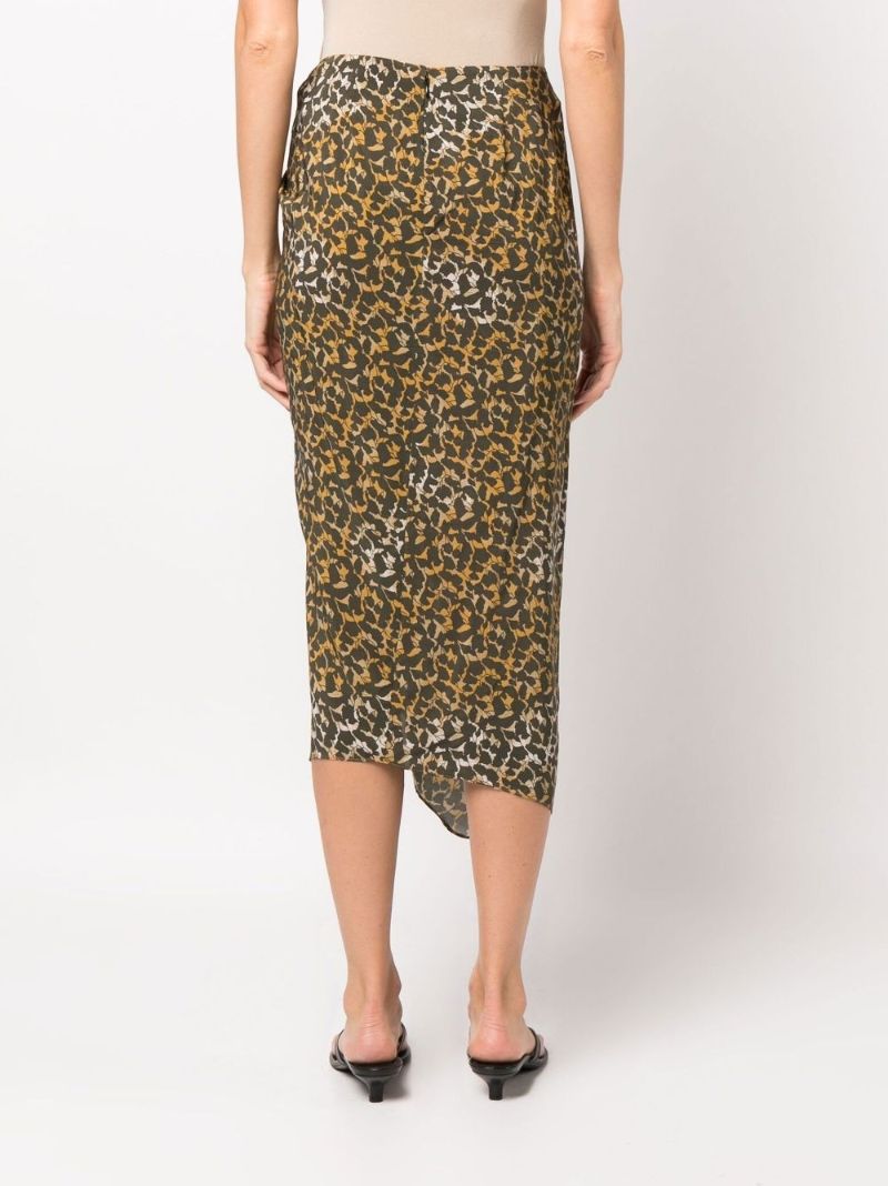Orange Azaria Printed Midi Skirt