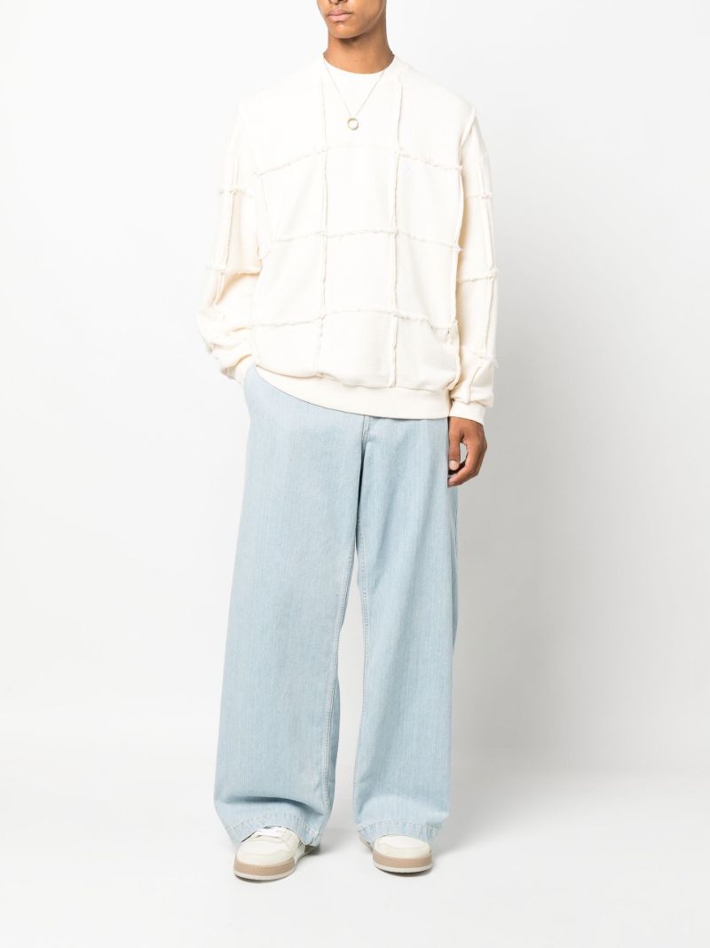 Neutral Cross Exposed Seam Sweatshirt