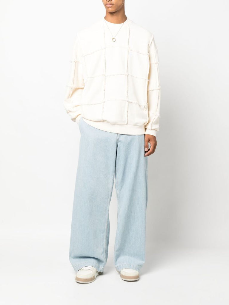 Neutral Cross Exposed Seam Sweatshirt