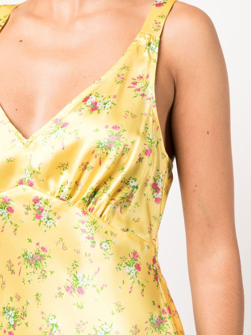 Yellow Ellery Floral Print Silk Mini Dress