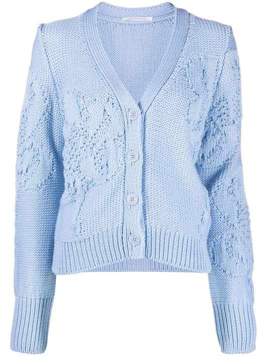 Blue Irma V-neck Wool Cardigan