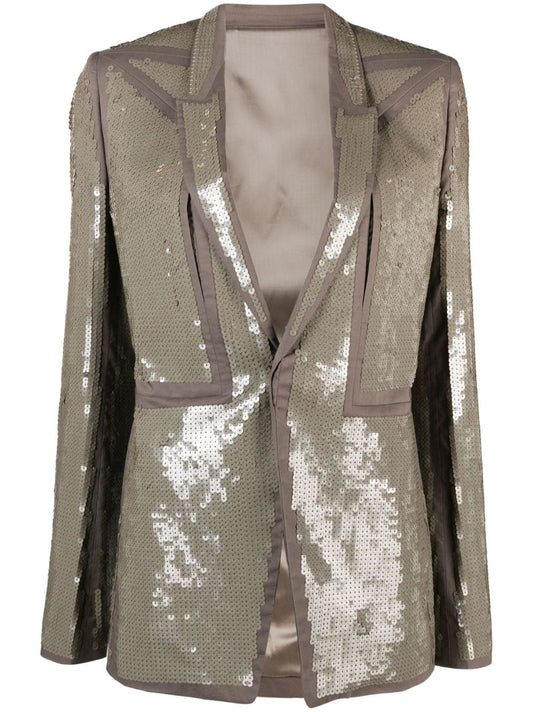 Brown Sequin Embellished Blazer