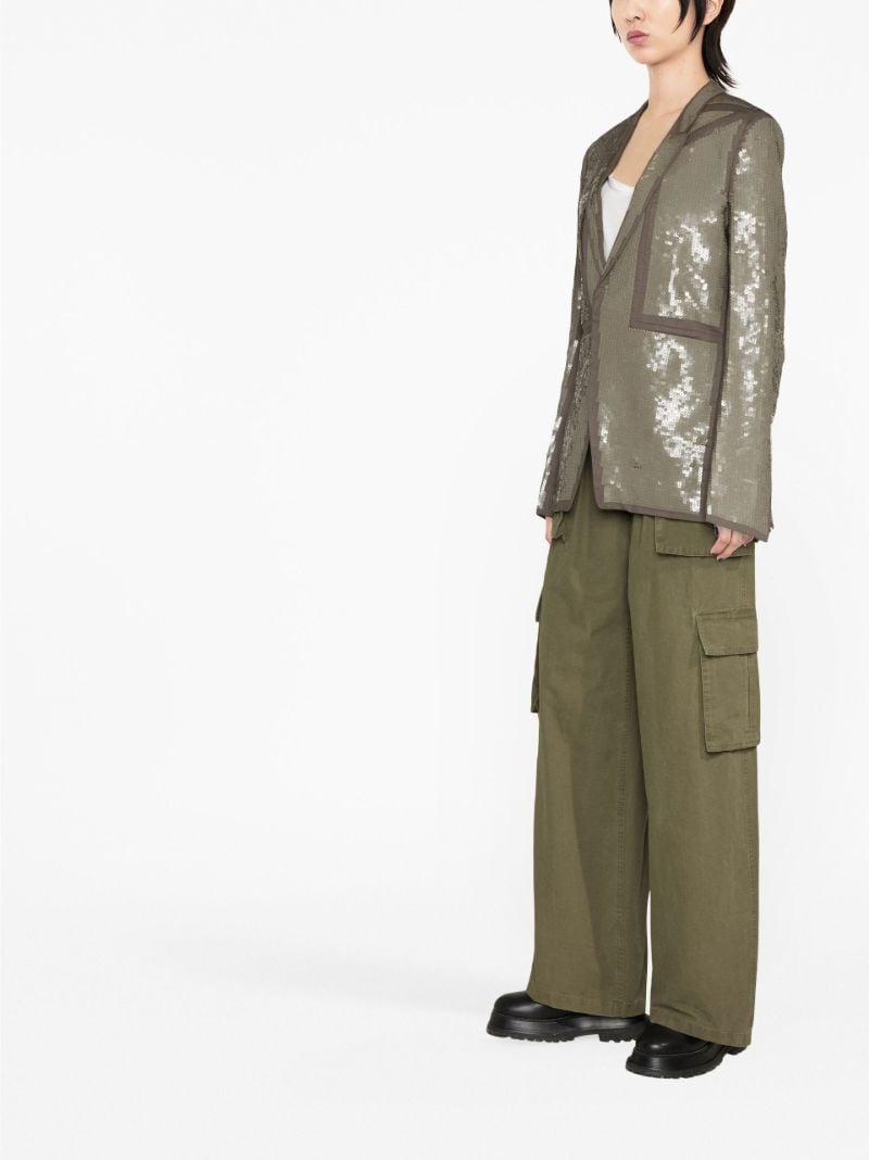 Brown Sequin Embellished Blazer