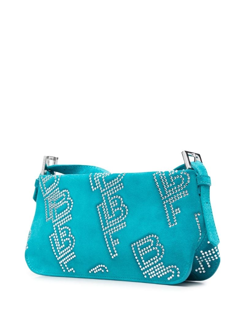 Blue Dulce Crystal-embellished Suede Shoulder Bag